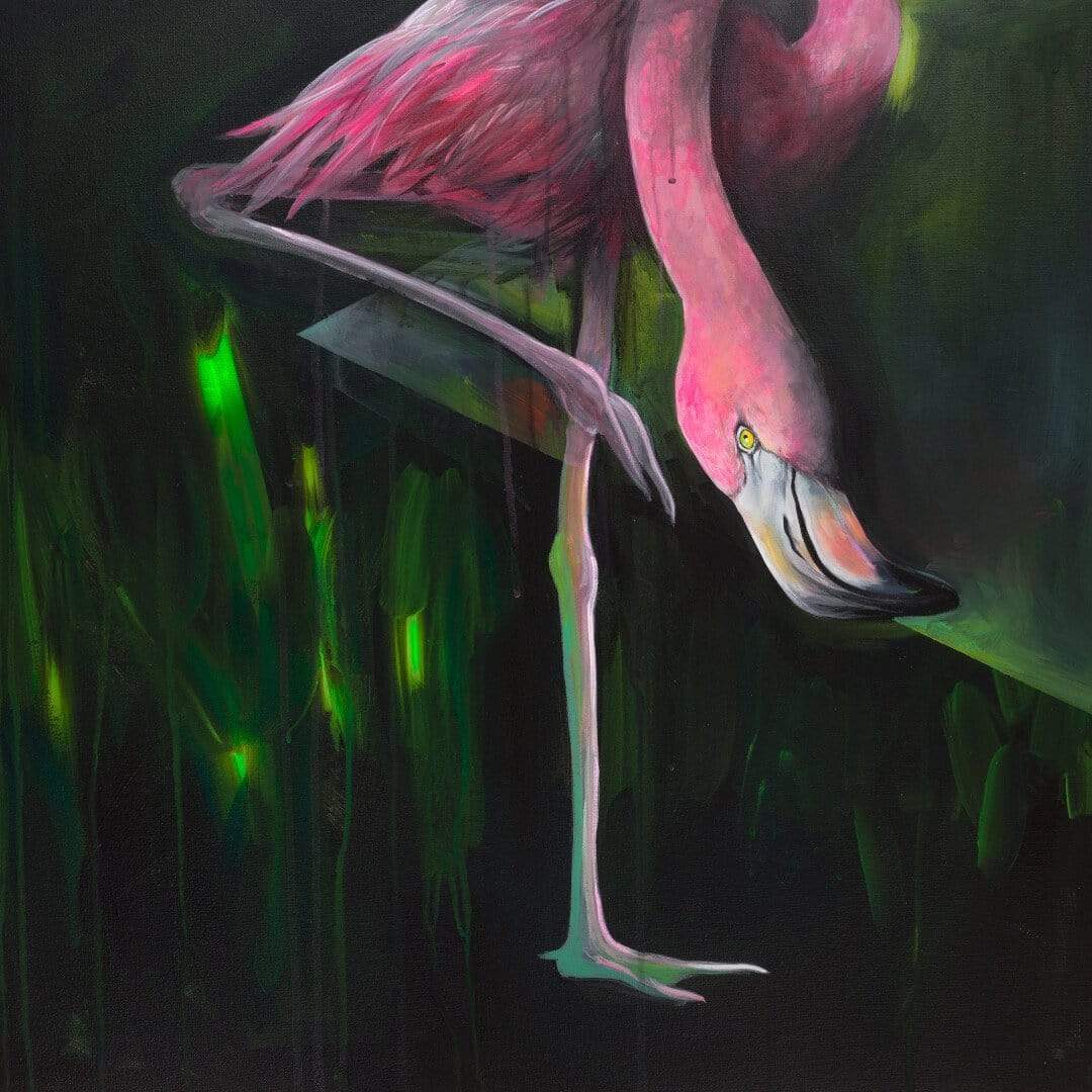 Neon Flamingo 12" Giclée Print
