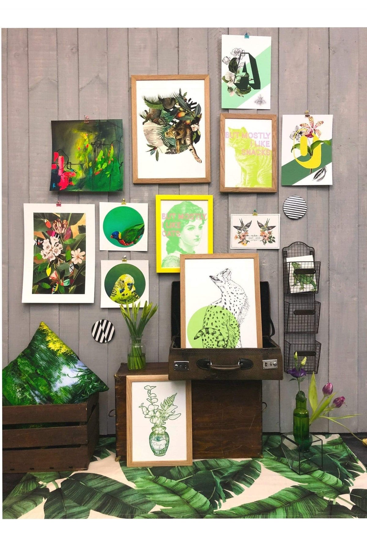Green Budgie 8" Giclée Print