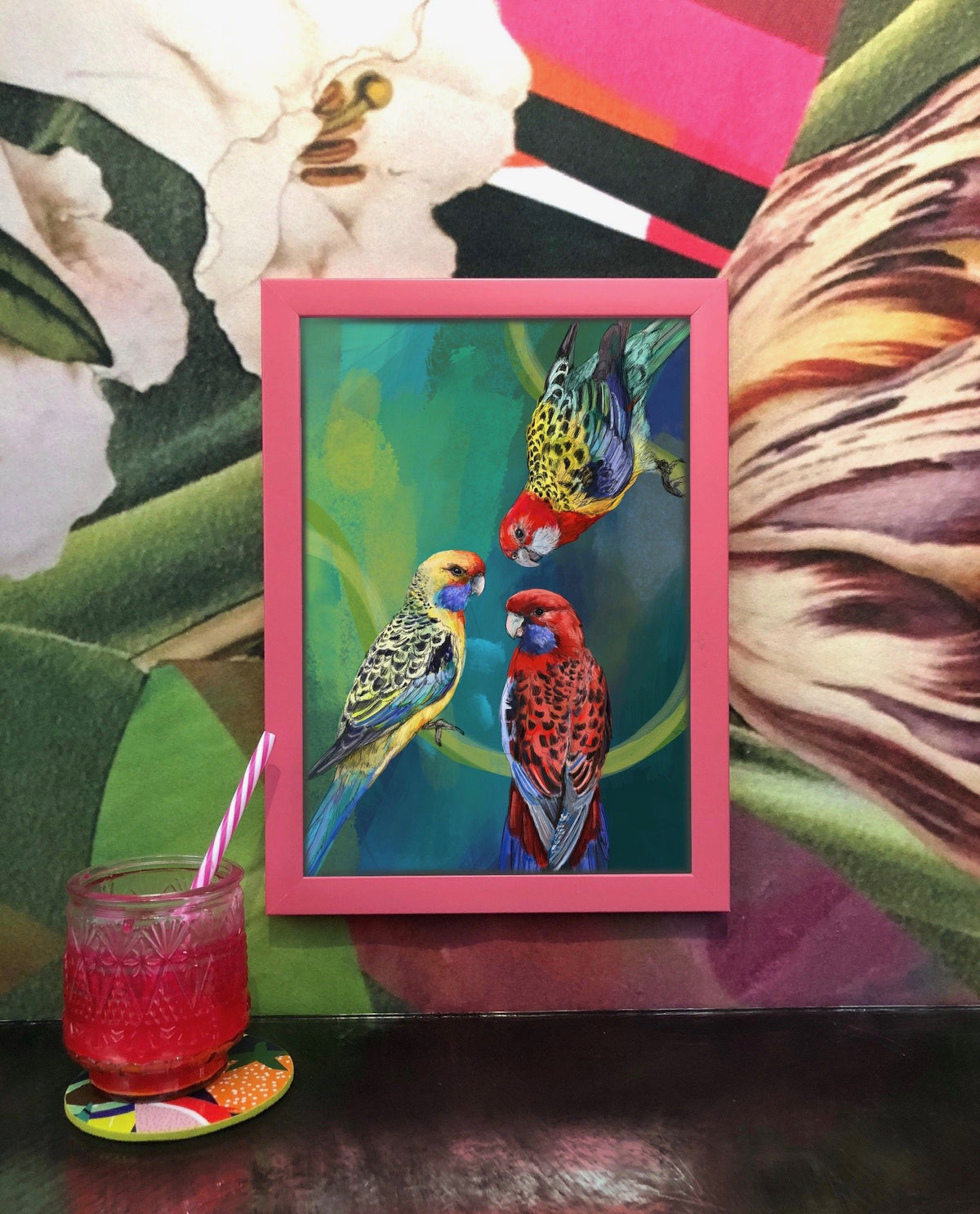 Rondel Of Rosellas A3 Giclée Print