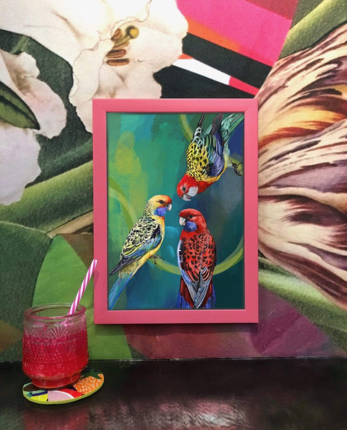 Rondel Of Rosellas A2 Giclée Print