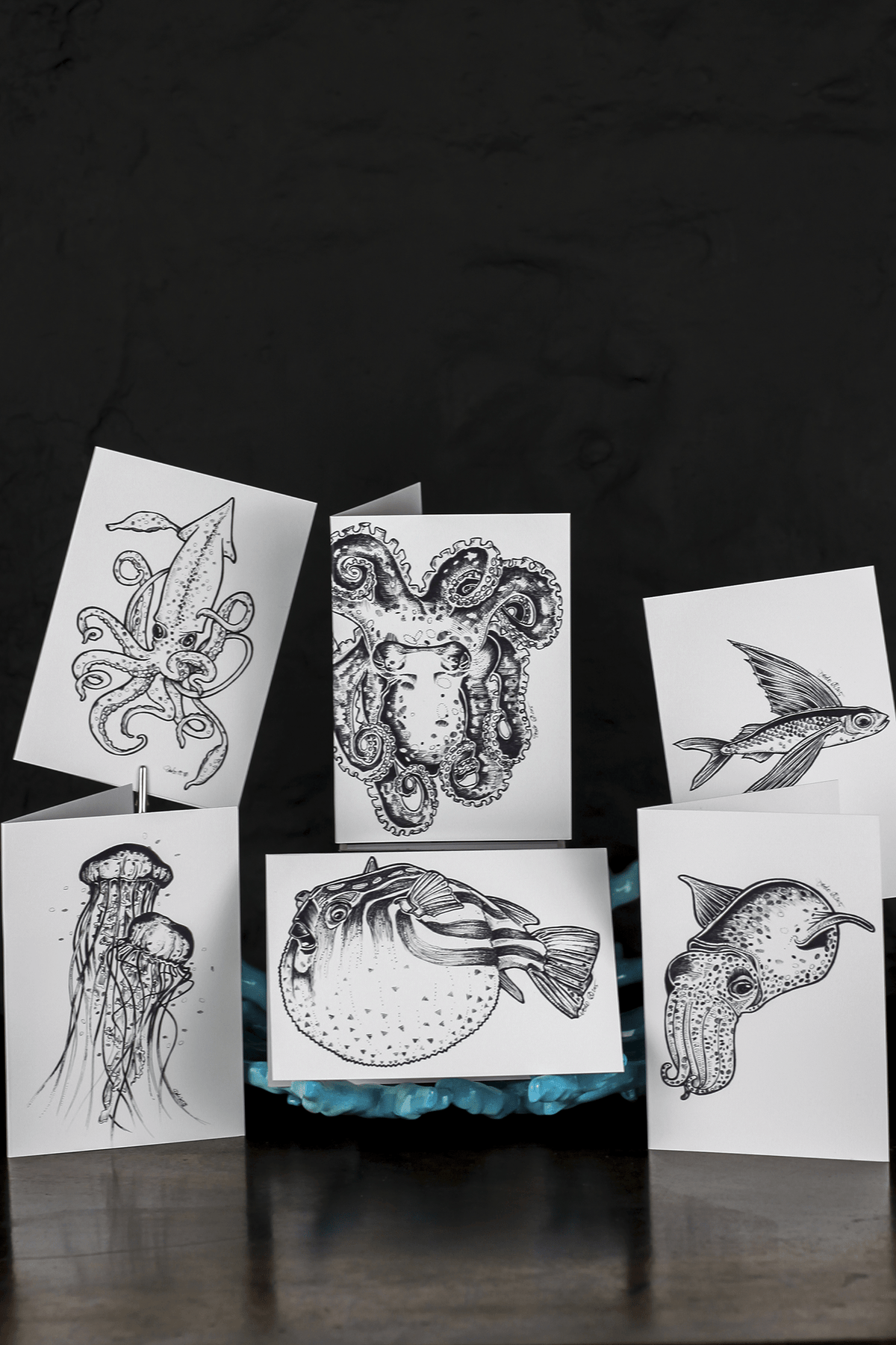 Sea Creatures Greeting Card Set