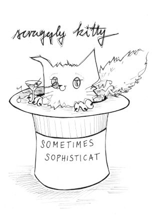 Scraggly Kitty Sometimes Sophisticat Greeting Card - (Trade Pack 6)
