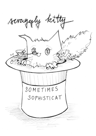 Scraggly Kitty Sometimes Sophisticat Greeting Card