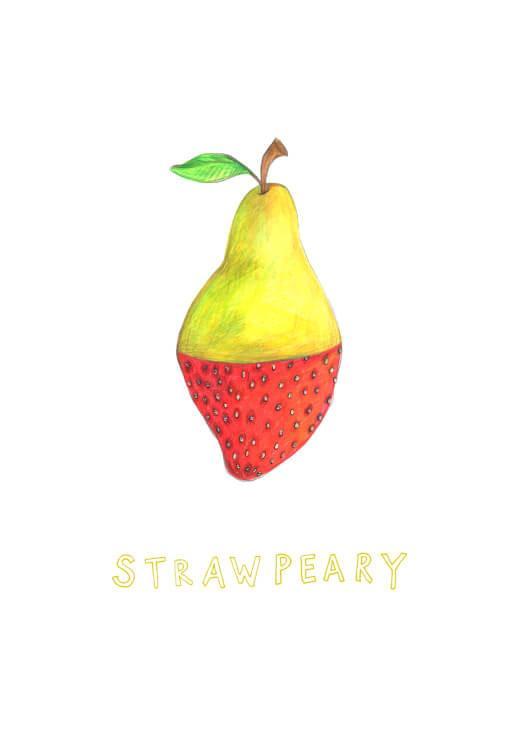 Strawpeary A5 Print