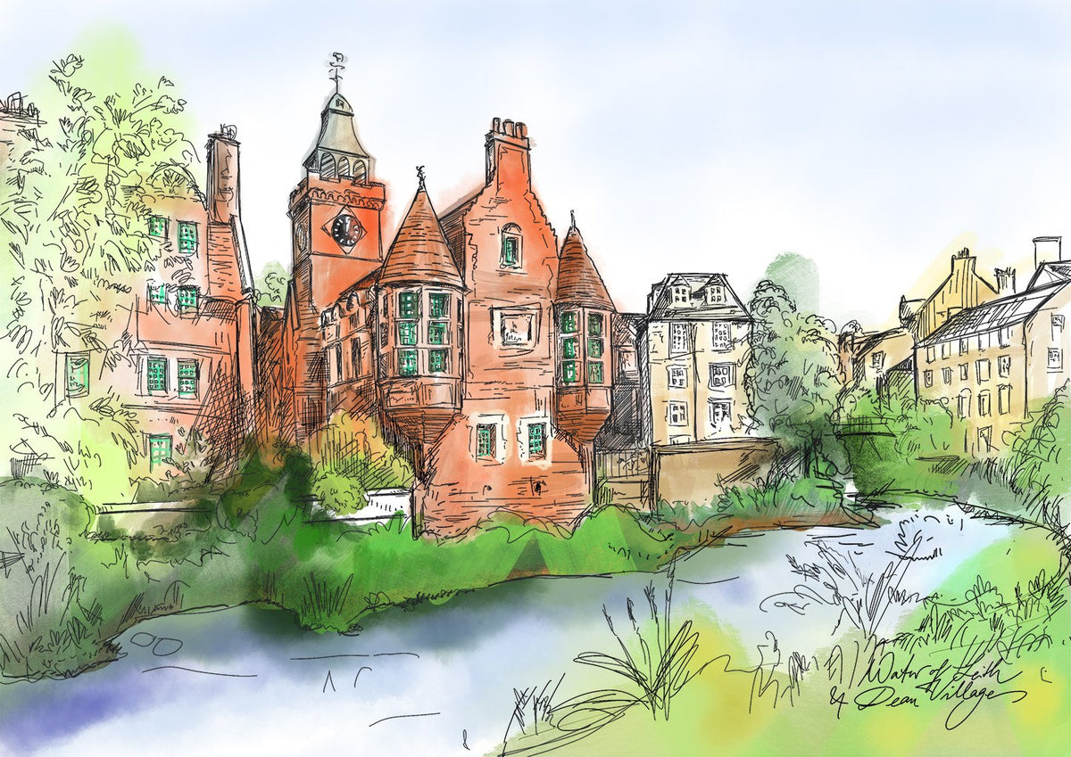 Water Of Leith & Dean Village A4 Print