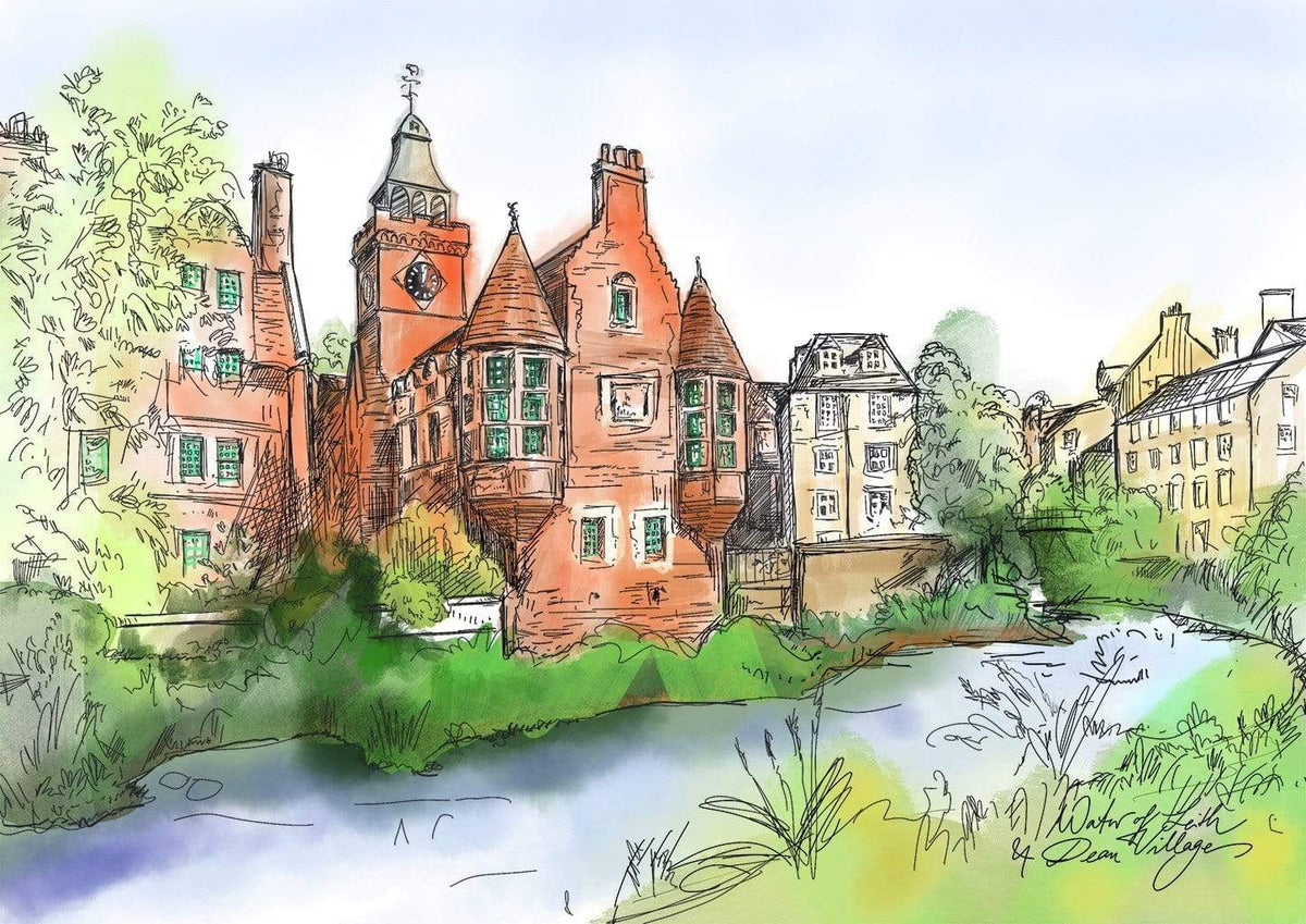 Water Of Leith & Dean Village Matte Art Print