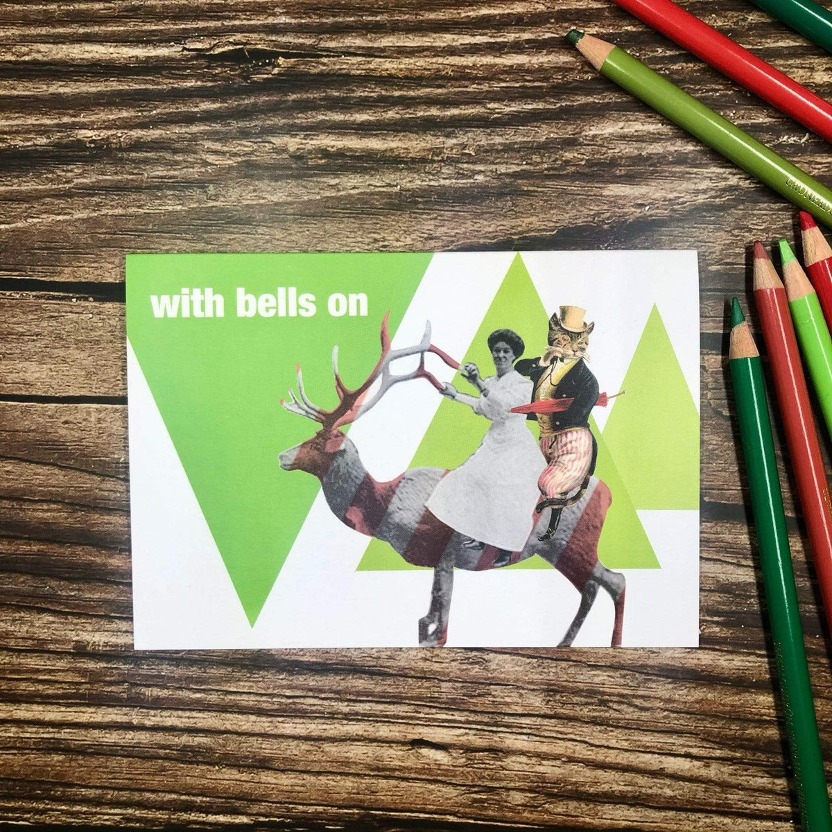 With Bells On Christmas Greeting Card