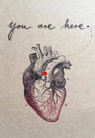 You Are Here Heart Greeting Card