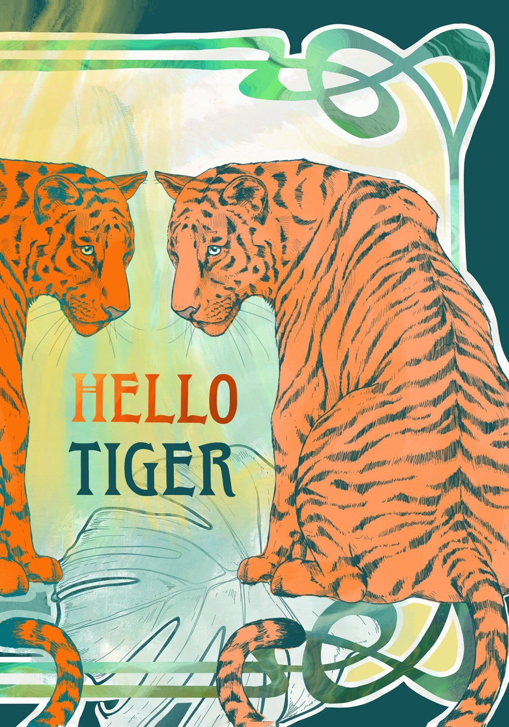Hello Tiger Greeting Card