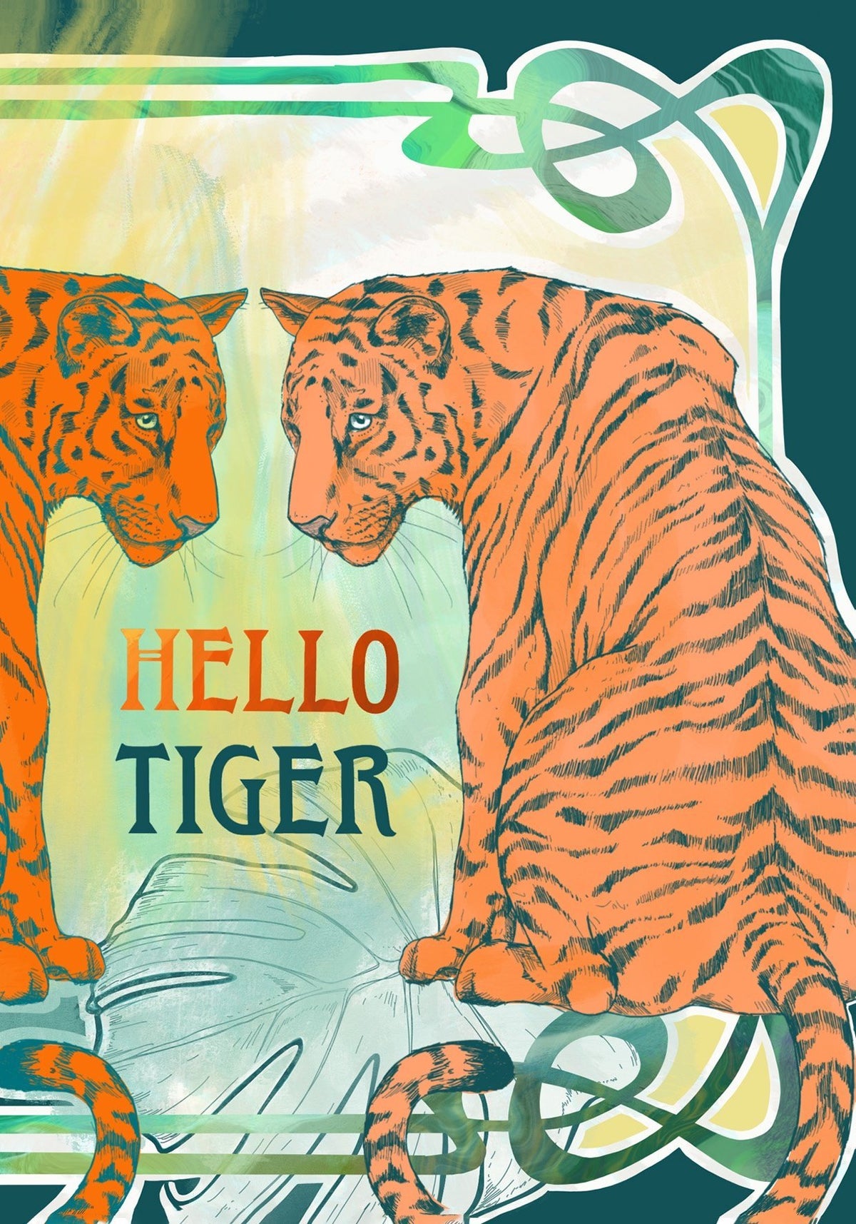 Hello Tiger Greeting Card