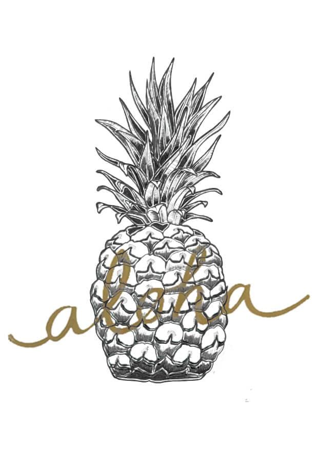 Aloha Pineapple Matte Art Print