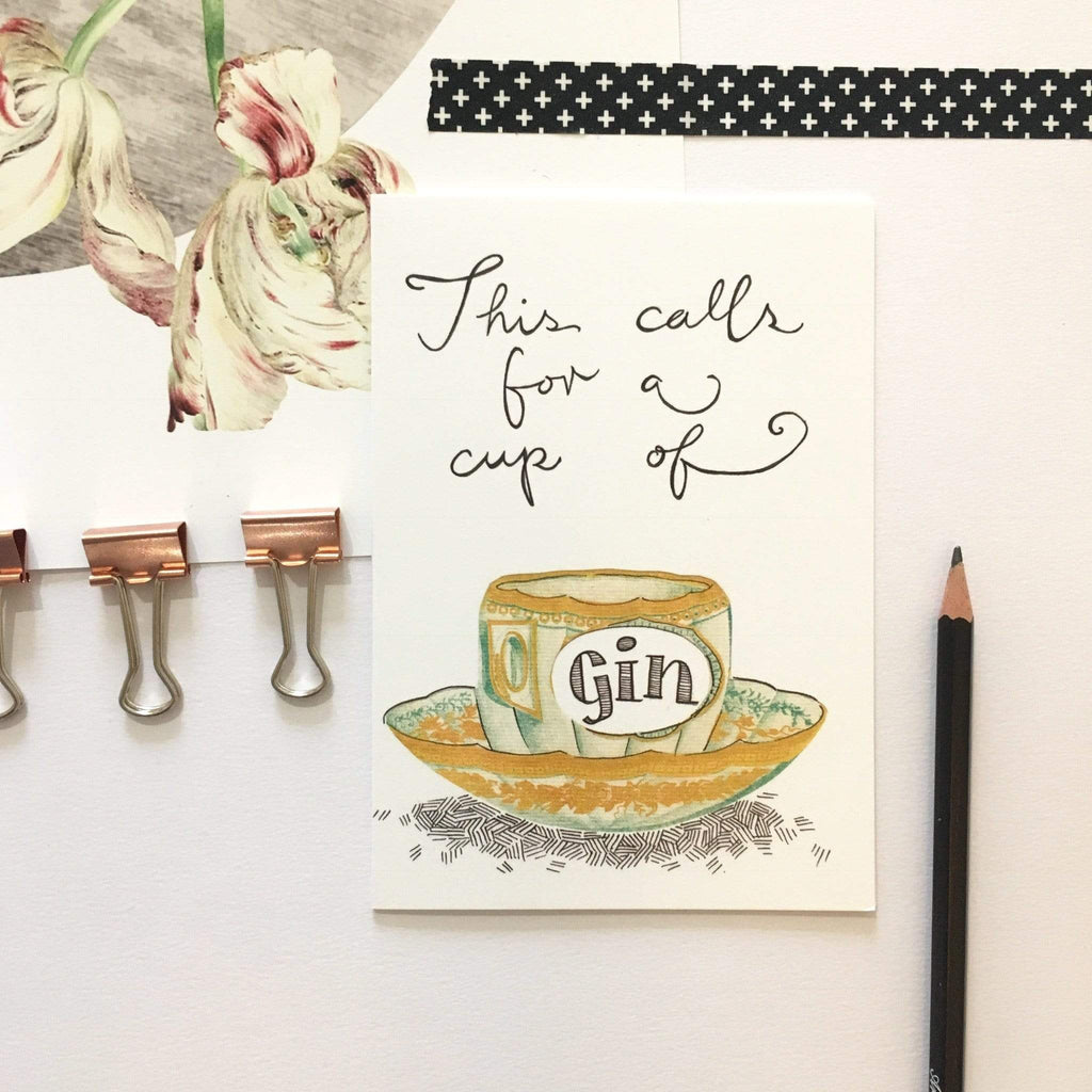 Cup Of Gin Greeting Card