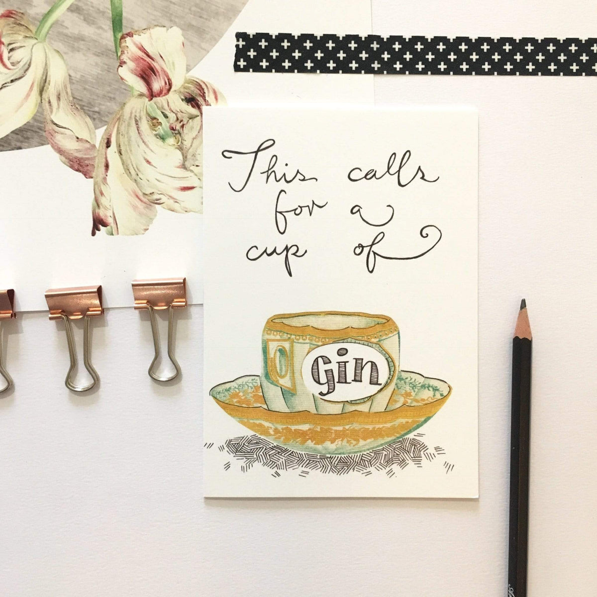 Cup Of Gin Greeting Card