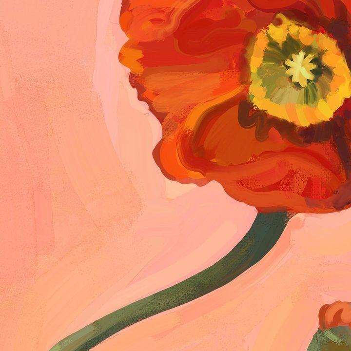 Painterly Poppies Red A2 Giclée Print