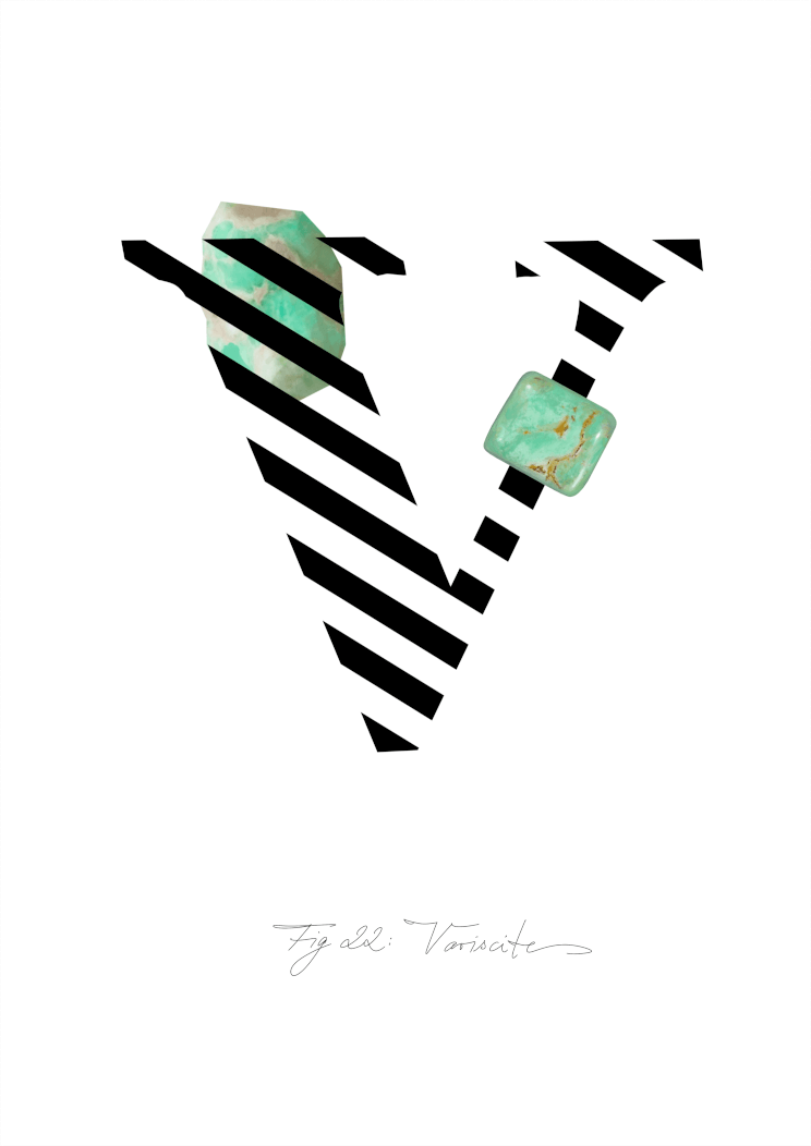 Gemstone Alphabet V A4 Print