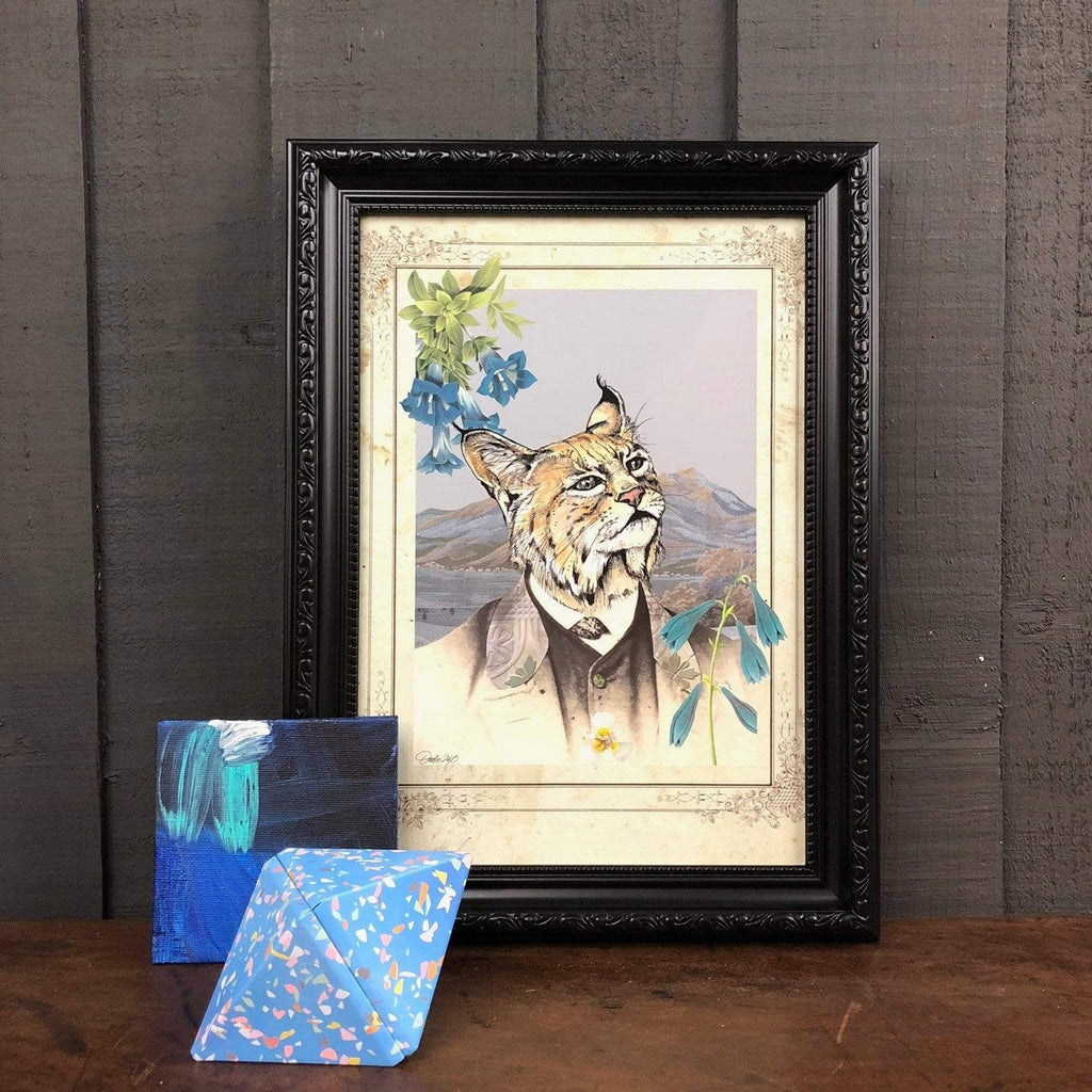 Bobcat In A Suit A2 Print