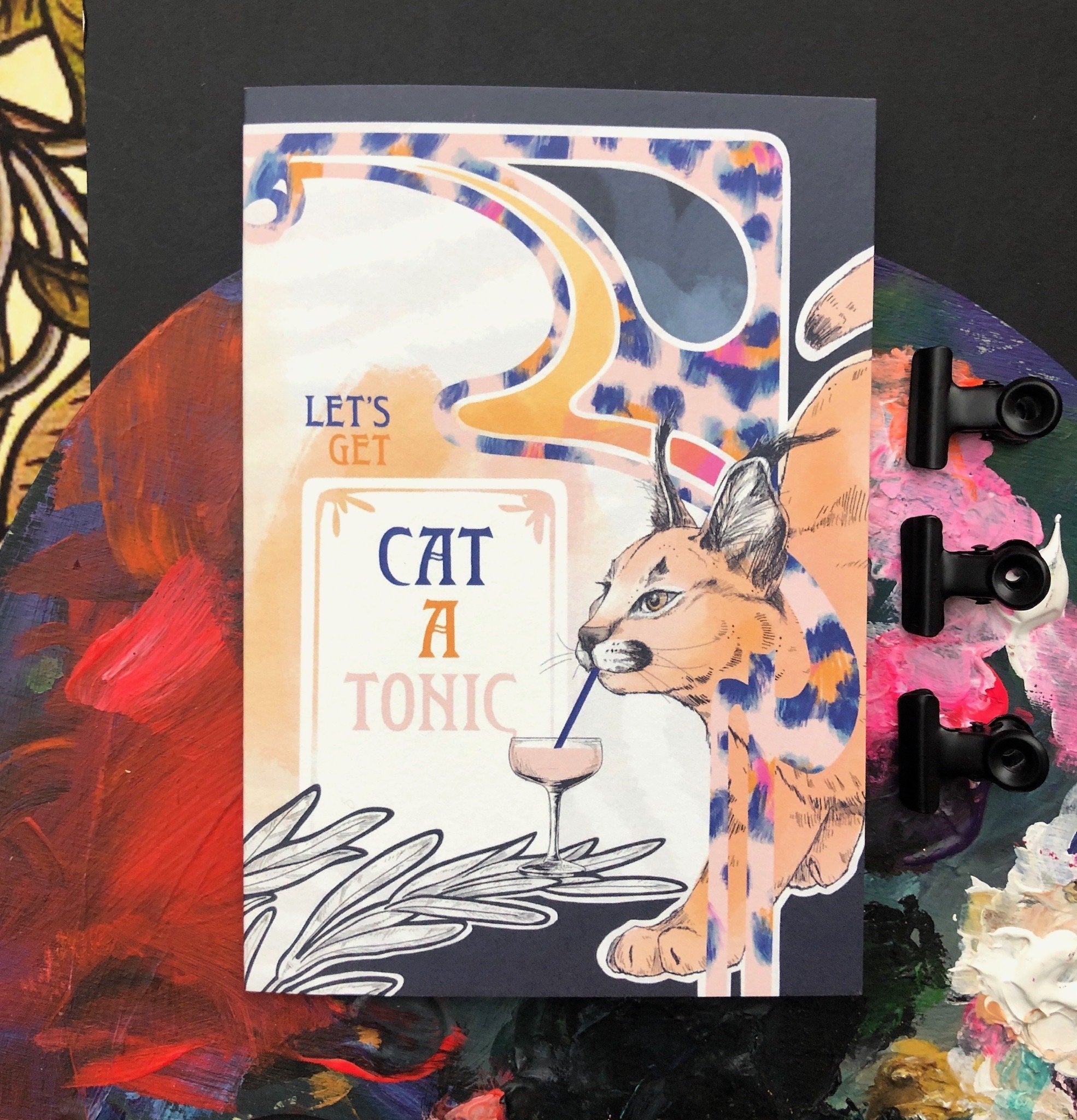 Cat A Tonic Greeting Card