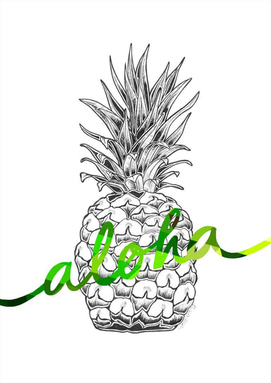 Aloha Pineapple Green Matte Art Print