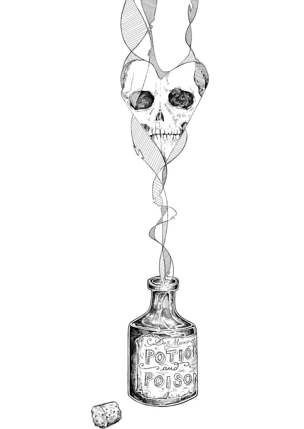 Skull Potion Matte Art Print