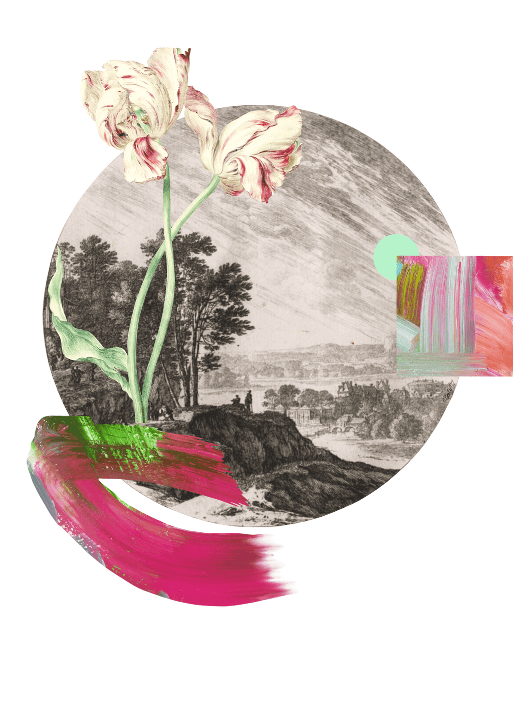Zwei Brushstrokes & Botanicals Matte Art Print