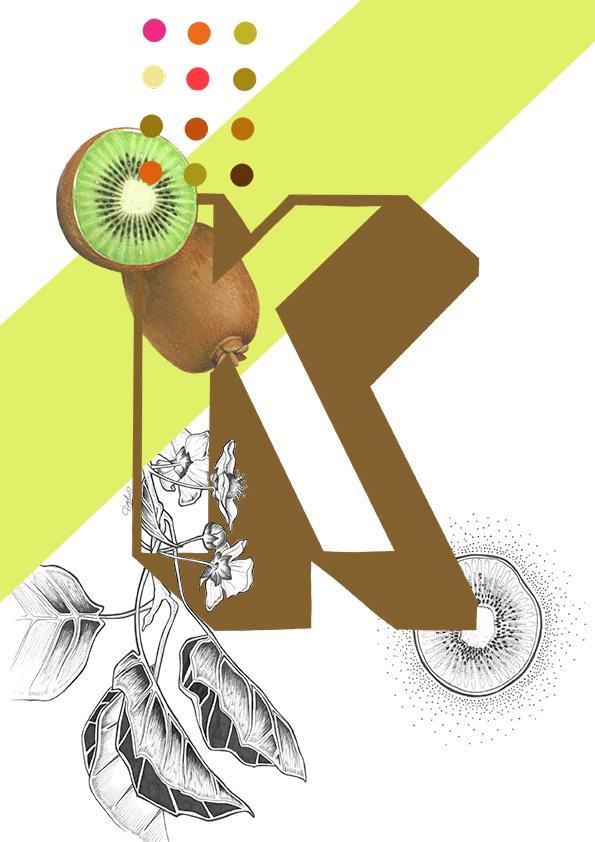 Botanical Alphabet K Greeting Card