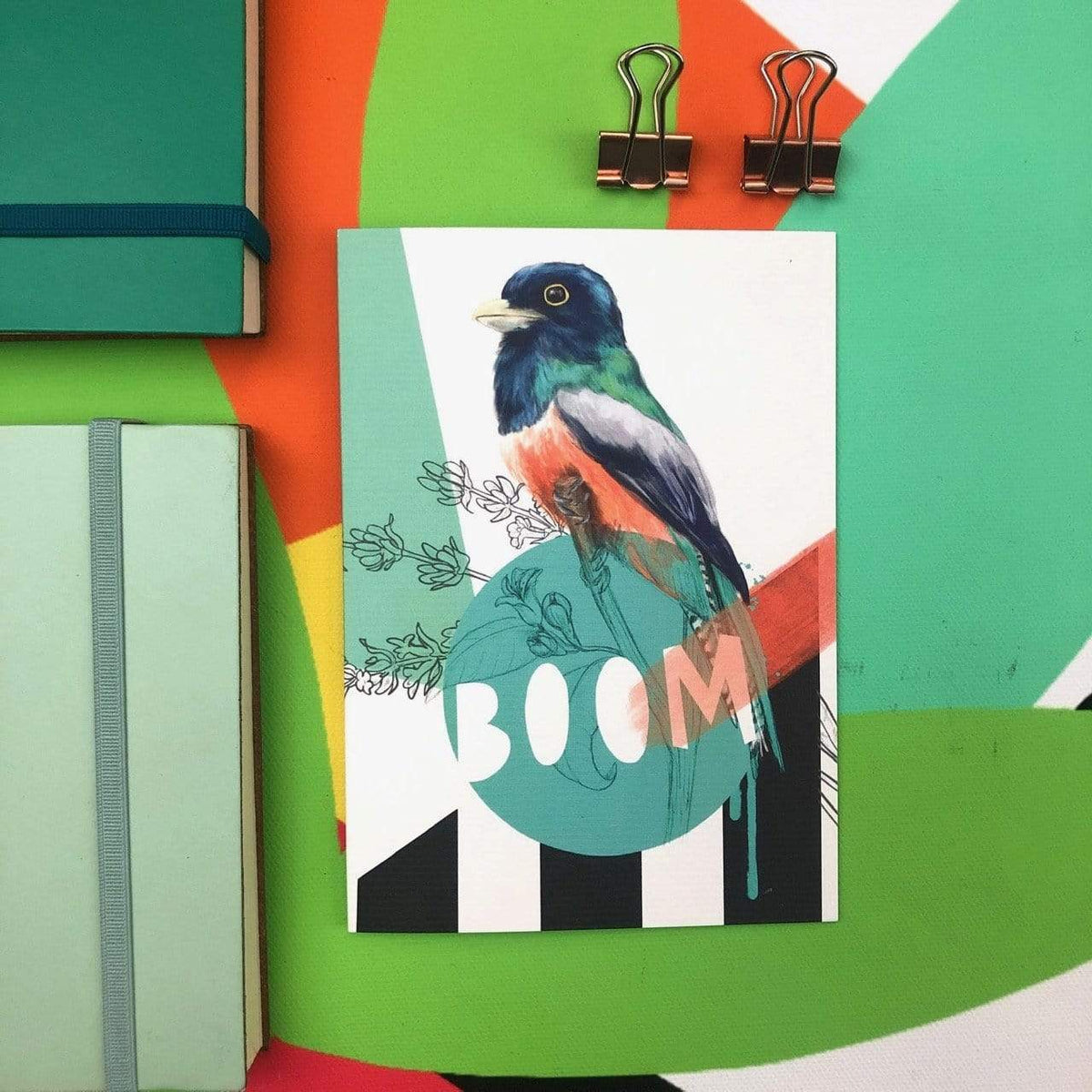 Blue Crowned Trogon - Boom Greeting Card