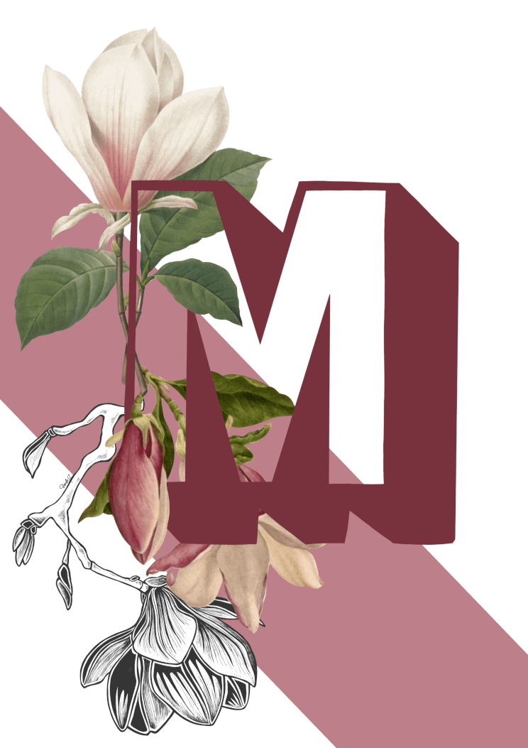 Botanical Alphabet M A2 Print
