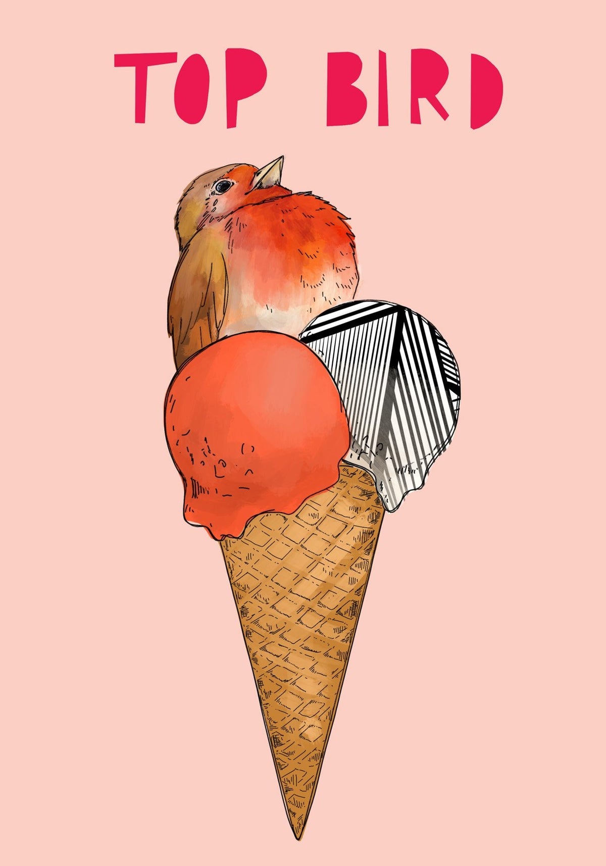 Ice Ice Beaky Top Bird Greeting Card
