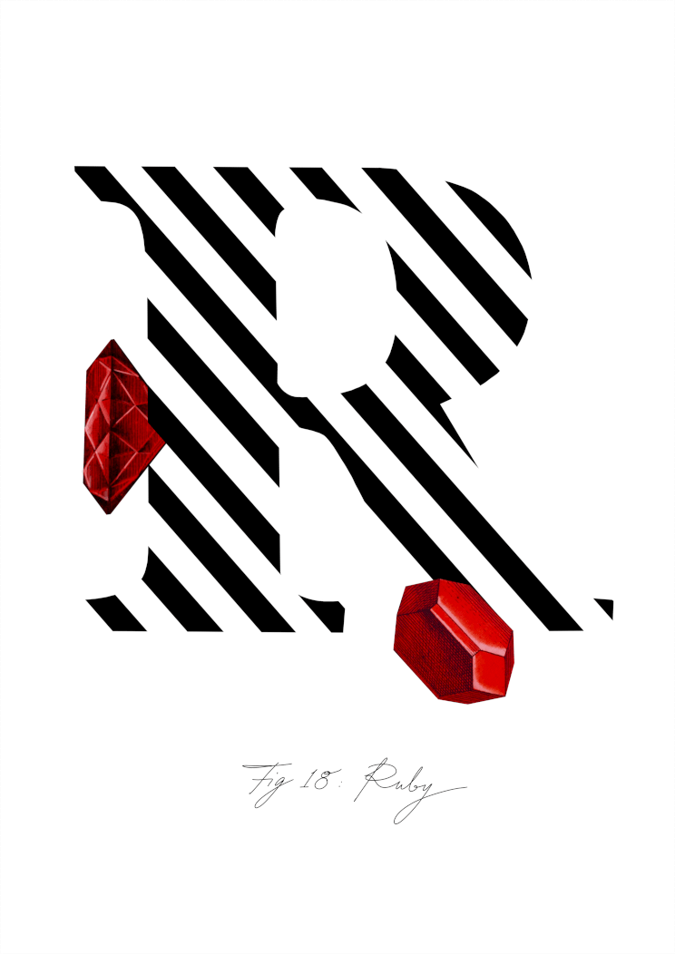 Gemstone Alphabet R A4 Print