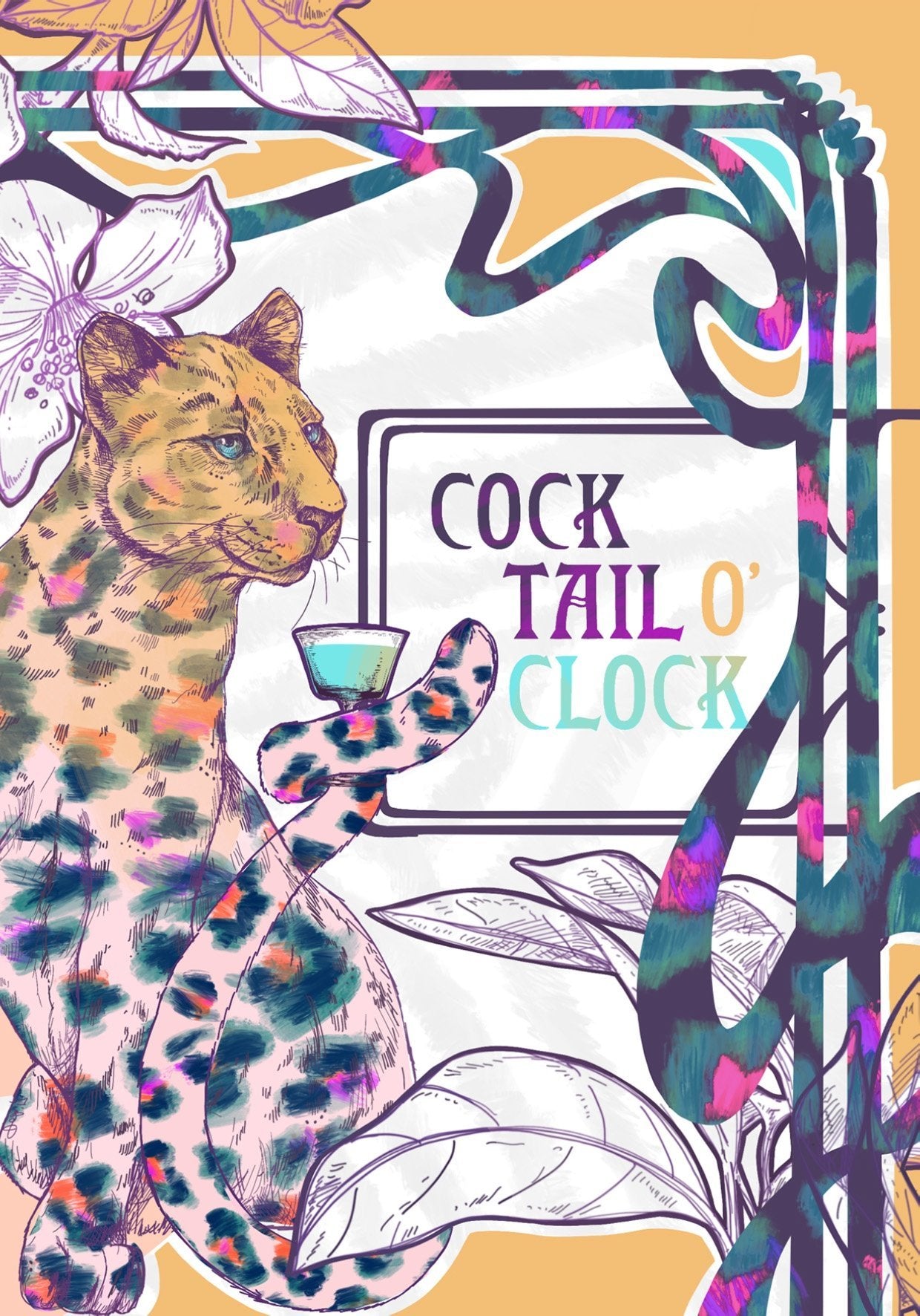 Cocktail Oclock Greeting Card