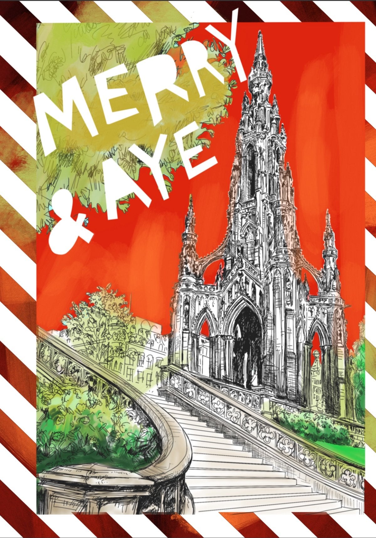 Merry & Aye Edinburgh Christmas Card