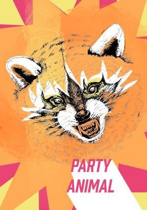 Party Animal Racoon Greeting Card