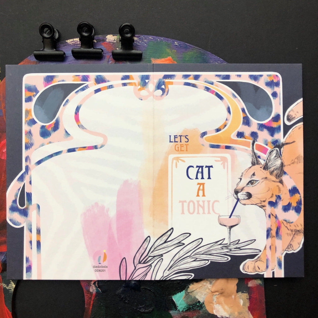 Cat A Tonic Greeting Card