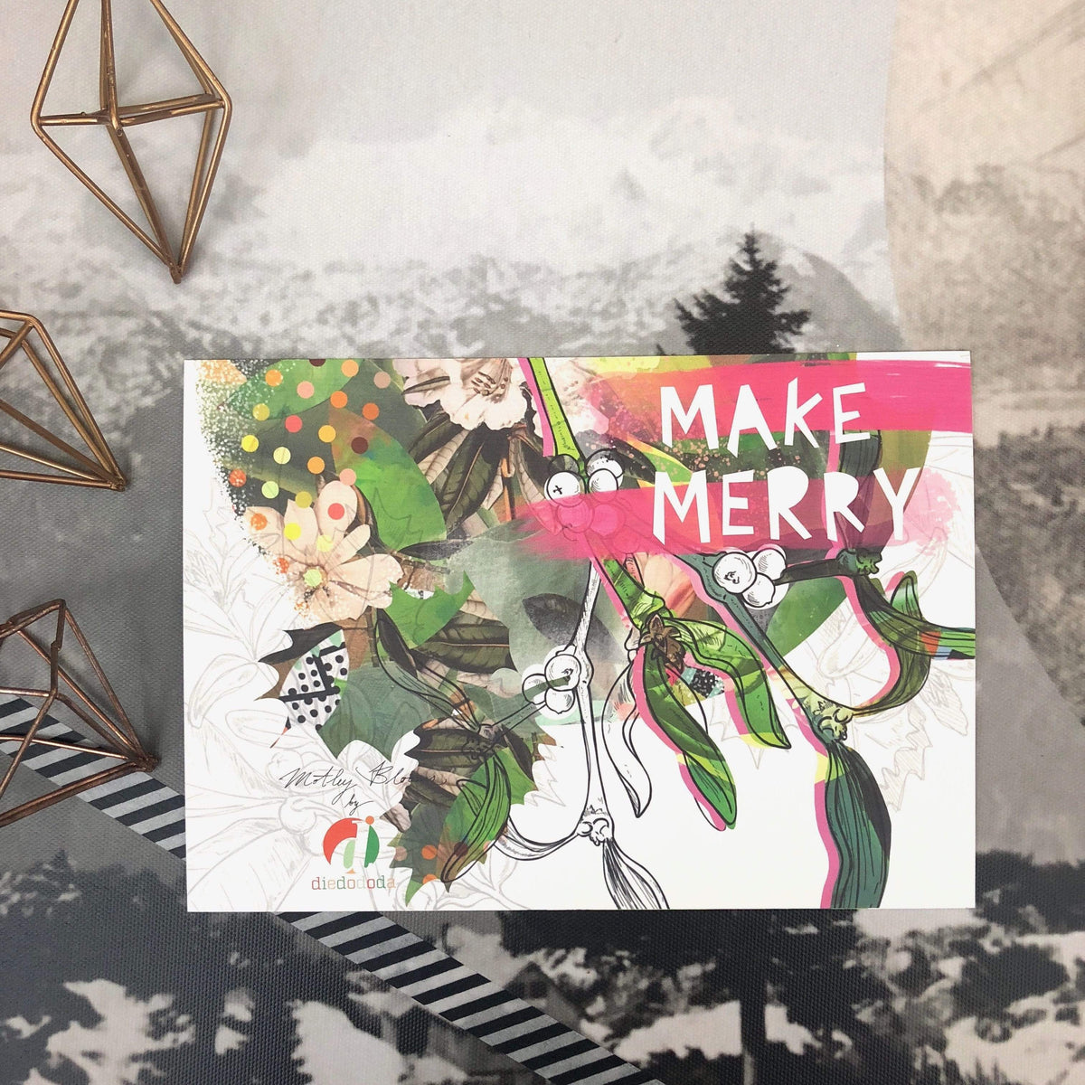 Motley Blooms - Make Merry Greeting Card