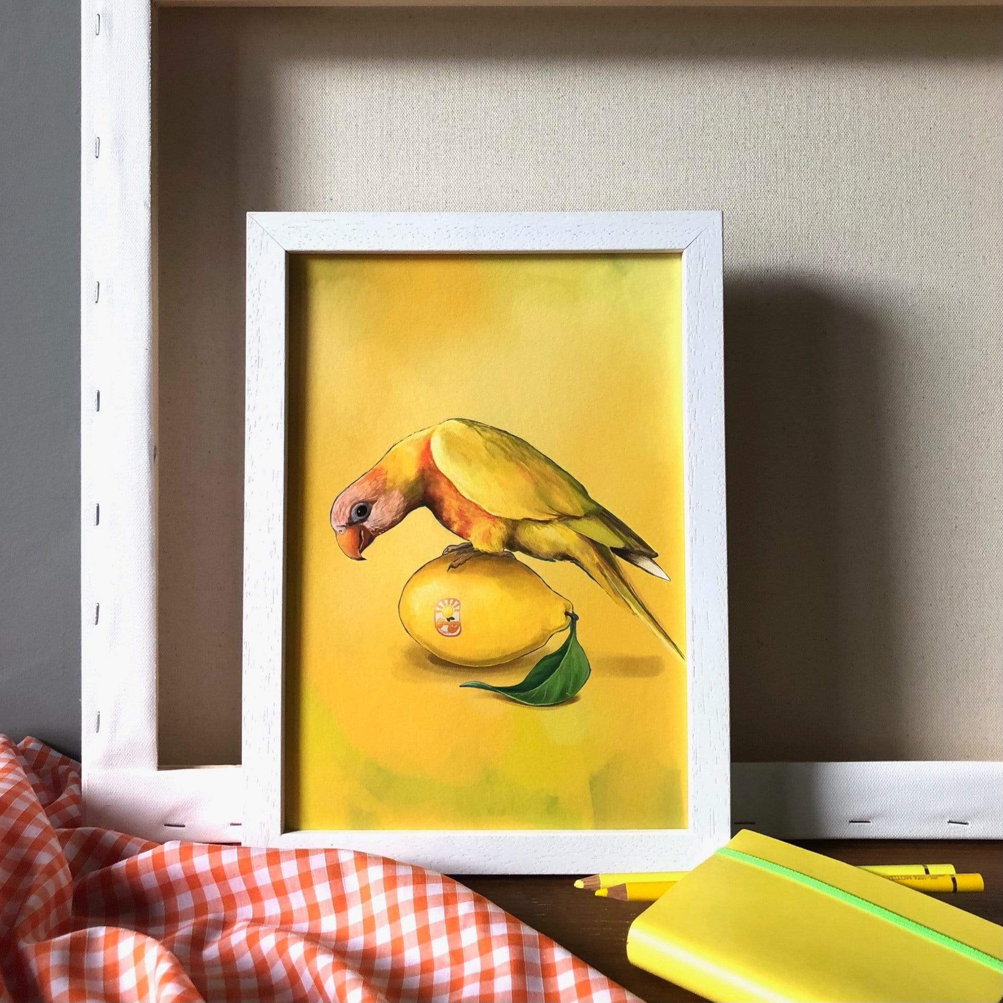 Lemon Lorikeet Giclée Art Print Sticky Beaks Art Print