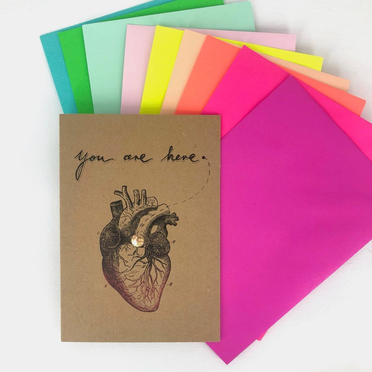 You Are Here Heart Greeting Card